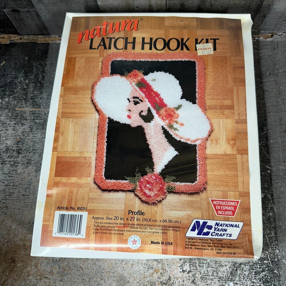 NEW 1920's Gatsby Hat Flapper Girl‎ PROFILE LATCH HOOK KIT Natura 1991 RO31